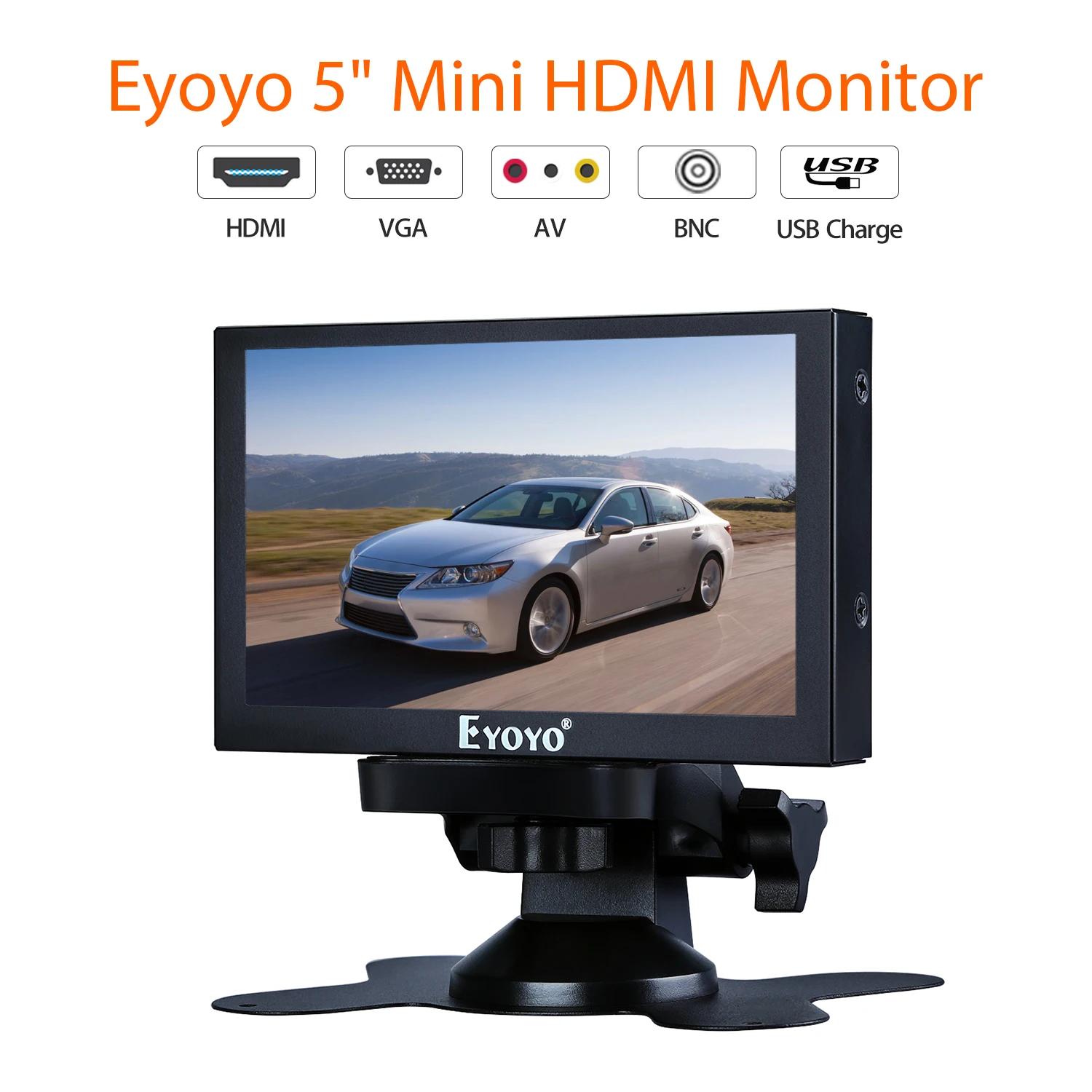 Eyoyo  HDMI , ޴ vga , CCTV ȭ, LCD 800x480 IPS , BNC AV VGA ÷, LED ڵ , 5 ġ